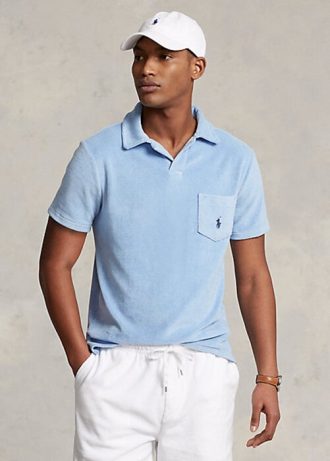 AZURE Herren Ralph Lauren Custom Slim Fit Terry Poloshirts