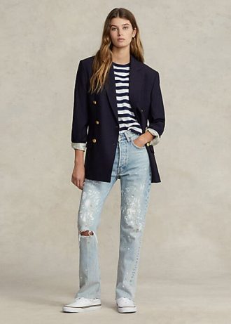 AZURE Ralph Lauren Damen Jeans mit geradem Bein und verkürzter Länge