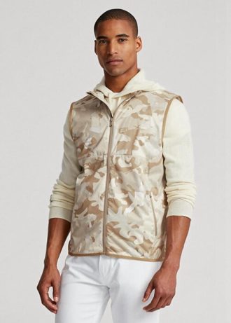 Beige Herren Ralph Lauren GolfGolf-Camo Wasserabweisende Packable Gilet Jacken