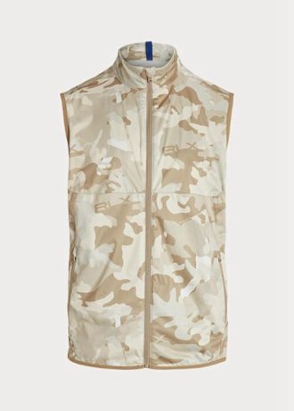 Beige Herren Ralph Lauren GolfGolf-Camo Wasserabweisende Packable Gilet Jacken