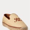 Beige Polo Ralph Lauren Canvas-Loafer mit Stickerei für Herren Beige Polo Ralph Lauren Canvas-Loafer mit Stickerei für Herren