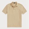 Beige Poloshirts aus Mesh für Herren von Ralph Lauren im Custom-Slim-Fit Beige Poloshirts aus Mesh für Herren von Ralph Lauren im Custom-Slim-Fit