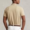 Beige Poloshirts aus Mesh für Herren von Ralph Lauren im Custom-Slim-Fit Beige Poloshirts aus Mesh für Herren von Ralph Lauren im Custom-Slim-Fit