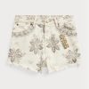 Beige Ralph Lauren Boy Fit Seeded Natural Denim-Shorts für Damen Beige Ralph Lauren Boy Fit Seeded Natural Denim-Shorts für Damen