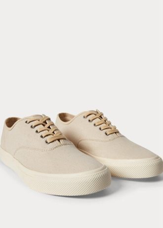 Beige Ralph Lauren Canvas-Sneaker für Herren