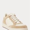 Beige Ralph Lauren Court Sneakers aus Leder und Wildleder für Herren Beige Ralph Lauren Court Sneakers aus Leder und Wildleder für Herren