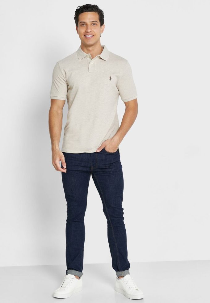 Beige Ralph Lauren Essential Poloshirts für Herren Beige Ralph Lauren Essential Poloshirts für Herren