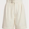 Beige Ralph Lauren Francine Shorts aus Shantung-Seide für Damen Beige Ralph Lauren Francine Shorts aus Shantung-Seide für Damen