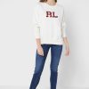 Beige Ralph Lauren Graphic Strick-Sweatshirts für Damen