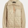 Beige Ralph Lauren Hybrid-Jacken mit hochflorigem und Ripstop-Einsatz für Damen Beige Ralph Lauren Hybrid-Jacken mit hochflorigem und Ripstop-Einsatz für Damen