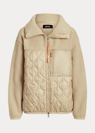 Beige Ralph Lauren Hybrid-Jacken mit hochflorigem und Ripstop-Einsatz für Damen