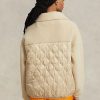 Beige Ralph Lauren Hybrid-Jacken mit hochflorigem und Ripstop-Einsatz für Damen Beige Ralph Lauren Hybrid-Jacken mit hochflorigem und Ripstop-Einsatz für Damen