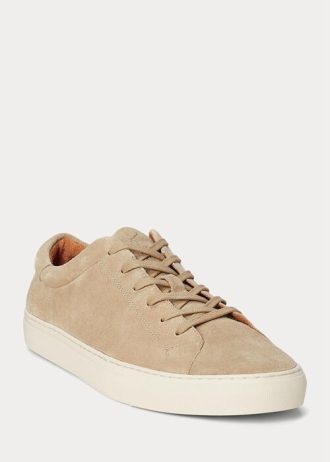 Beige Ralph Lauren Jermain Wildleder-Sneaker für Herren