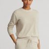 Beige Ralph Lauren Kaschmirpullover mit Rundhalsausschnitt für Damen Beige Ralph Lauren Kaschmirpullover mit Rundhalsausschnitt für Damen