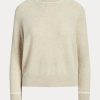 Beige Ralph Lauren Kaschmirpullover mit Rundhalsausschnitt für Damen Beige Ralph Lauren Kaschmirpullover mit Rundhalsausschnitt für Damen