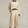 Beige Ralph Lauren – Kurze Fleecehose mit weitem Bein für Damen Beige Ralph Lauren – Kurze Fleecehose mit weitem Bein für Damen