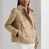 Beige Ralph Lauren Kurze Zweireihermäntel für Damen Beige Ralph Lauren Kurze Zweireihermäntel für Damen