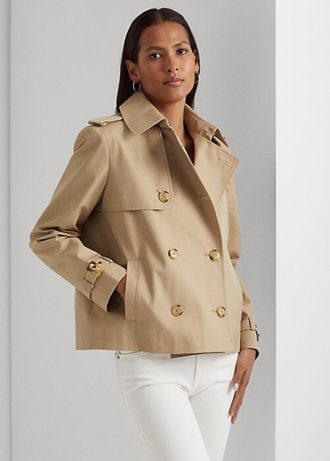 Beige Ralph Lauren Kurze Zweireihermäntel für Damen