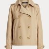 Beige Ralph Lauren Kurze Zweireihermäntel für Damen Beige Ralph Lauren Kurze Zweireihermäntel für Damen