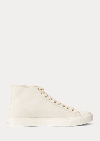 Beige Ralph Lauren Mayport Canvas-Sneakers für Damen