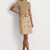 Beige Ralph Lauren Röcke aus mikrogeschliffenem Twill mit Gürtel für Damen Beige Ralph Lauren Röcke aus mikrogeschliffenem Twill mit Gürtel für Damen