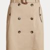 Beige Ralph Lauren Röcke aus mikrogeschliffenem Twill mit Gürtel für Damen Beige Ralph Lauren Röcke aus mikrogeschliffenem Twill mit Gürtel für Damen