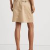 Beige Ralph Lauren Röcke aus mikrogeschliffenem Twill mit Gürtel für Damen Beige Ralph Lauren Röcke aus mikrogeschliffenem Twill mit Gürtel für Damen