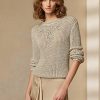 Beige Ralph Lauren Rollkragenpullover aus Seide mit Verzierung für Damen Beige Ralph Lauren Rollkragenpullover aus Seide mit Verzierung für Damen