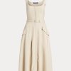 Beige Ralph Lauren Semira Tageskleid aus Wollgabardine für Damen Beige Ralph Lauren Semira Tageskleid aus Wollgabardine für Damen