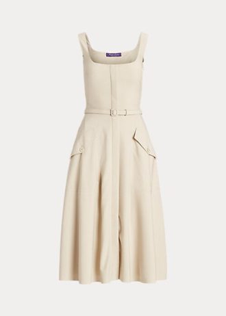 Beige Ralph Lauren Semira Tageskleid aus Wollgabardine für Damen