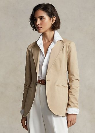 Beige Ralph Lauren Stretch-Twill-Blazer für Damen