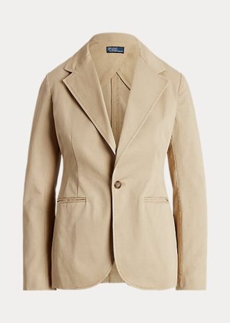 Beige Ralph Lauren Stretch-Twill-Blazer für Damen