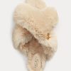 Beige Ralph Lauren Sydni Flache Schuhe aus Kunstpelz für Damen Beige Ralph Lauren Sydni Flache Schuhe aus Kunstpelz für Damen