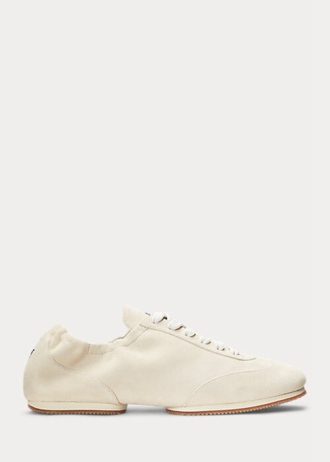 Beige Ralph Lauren The Suede Pony Ballerina-Sneakers für Damen