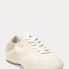 Beige Ralph Lauren The Suede Pony Ballerina-Sneakers für Damen Beige Ralph Lauren The Suede Pony Ballerina-Sneakers für Damen
