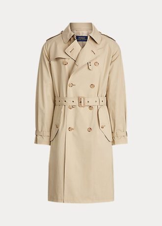 Beige Ralph Lauren Trenchcoats aus Stretch-Baumwolle für Herren