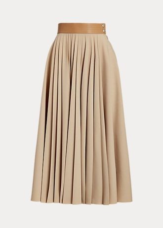 Beige Ralph Lauren Witley Stretch-Flanellröcke für Damen
