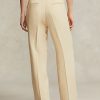 Beige Ralph Lauren – Kurze Leinenhose mit geradem Bein für Damen