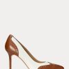 Beige / Weiß Ralph Lauren Lynden Pumps aus Nappa- und brüniertem Leder für Damen Beige / Weiß Ralph Lauren Lynden Pumps aus Nappa- und brüniertem Leder für Damen