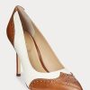 Beige / Weiß Ralph Lauren Lynden Pumps aus Nappa- und brüniertem Leder für Damen Beige / Weiß Ralph Lauren Lynden Pumps aus Nappa- und brüniertem Leder für Damen