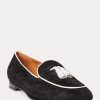 Beige / Weiße Ralph Lauren Laurel Tassel Loafer aus Ziegenwildleder für Damen Beige / Weiße Ralph Lauren Laurel Tassel Loafer aus Ziegenwildleder für Damen