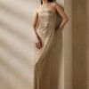 Beiges, verziertes Abendkleid Collingwood von Ralph Lauren für Damen Beiges, verziertes Abendkleid Collingwood von Ralph Lauren für Damen