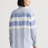 Blau / Weiß Damen Ralph Lauren Gestreifte Oversize Leinenhemden
