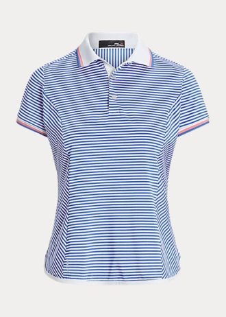 Blau/Weiß gestreifte Jersey-Poloshirts von Ralph Lauren für Damen