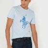 Blaue bedruckte T-Shirts mit Rundhalsausschnitt von Ralph Lauren für Herren
