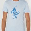 Blaue bedruckte T-Shirts mit Rundhalsausschnitt von Ralph Lauren für Herren