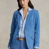 Blaue Blazer aus Lammfell-Wildleder für Damen von Ralph Lauren Blaue Blazer aus Lammfell-Wildleder für Damen von Ralph Lauren
