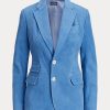 Blaue Blazer aus Lammfell-Wildleder für Damen von Ralph Lauren Blaue Blazer aus Lammfell-Wildleder für Damen von Ralph Lauren