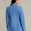 Blaue Blazer aus Lammfell-Wildleder für Damen von Ralph Lauren Blaue Blazer aus Lammfell-Wildleder für Damen von Ralph Lauren