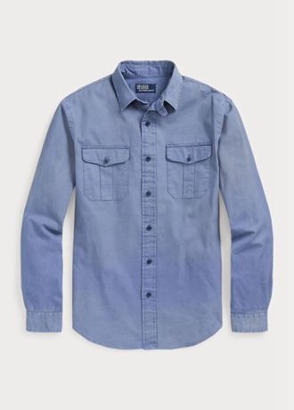 Blaue Chino-Arbeitshemden im Classic Fit von Ralph Lauren für Herren